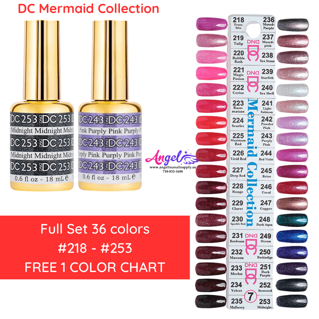 DC7 Collection #7 Mermaid GEL ONLY (36 colors #218 - #253) - Angelina Nail Supply NYC