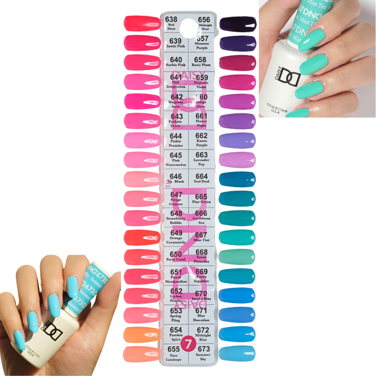 DND7 Collection Full Set 36 Colors #638 - #673 - Angelina Nail Supply NYC