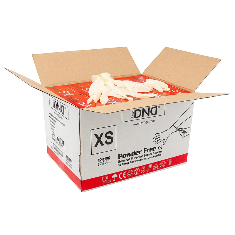 DND General Purpose Latex Gloves (Case/10boxes) - Size: X-Small