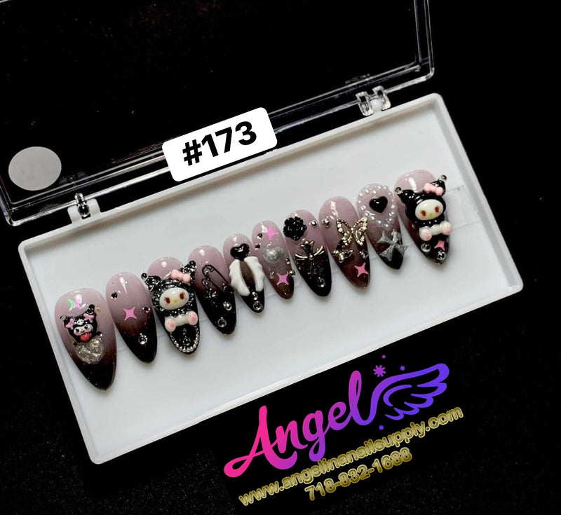 Angelina Handmade Custom Press-On | Long Nail Design #173