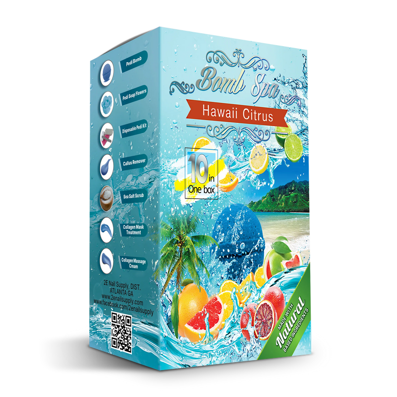 2E Organic Bomb Spa 10 in 1 - Hawaii Citrus (box/80 kits) - Angelina Nail Supply NYC