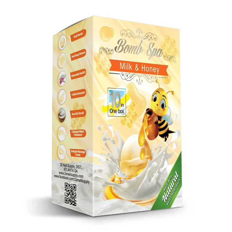 2E Organic Bomb Spa 10 in 1 - Milk & Honey (box/80 kits) - Angelina Nail Supply NYC