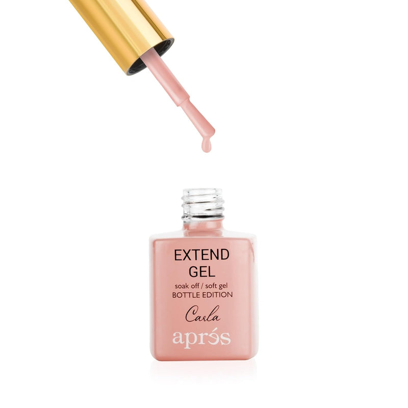 Apres Color Extend Gel Bottle, Gel-X Tips Adhesive, Soak Off UV Soft Gel Builder, Nude Colors (Carla, 15 ml)