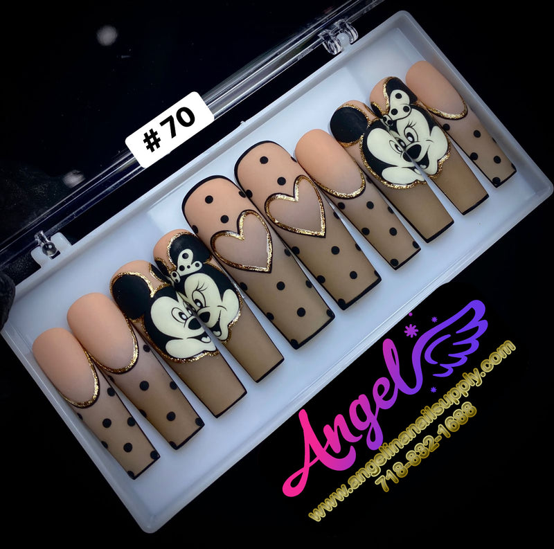 Angelina Handmade Custom Press-On | Long Nail Design #060-#089