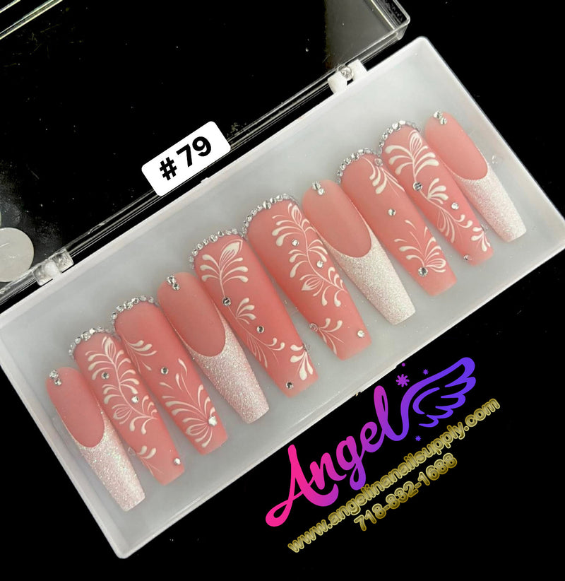 Angelina Handmade Custom Press-On | Long Nail Design #060-#089