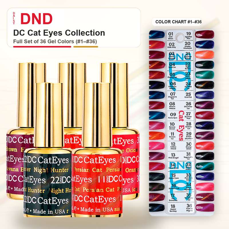 DC Cat Eyes Collection Full Set 36 colors #1 - #36 GEL ONLY