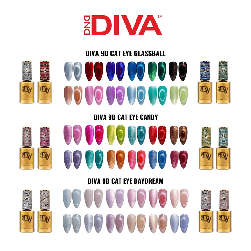 Diva 9D Cat Eyes Collection All Set 36 colors #1 - #36 GEL ONLY