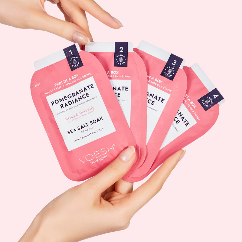 Voesh - Pedi in a Box 4 Steps Pomegranate Radiance (box/50pcs)