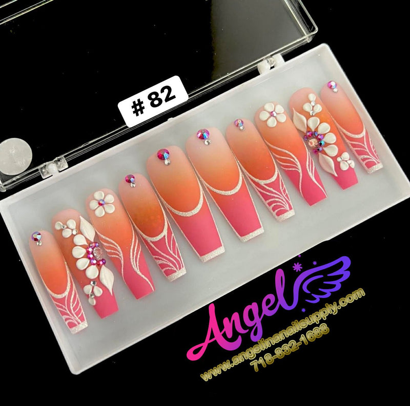 Angelina Handmade Custom Press-On | Long Nail Design 060-089 - Angelina Nail Supply NYC