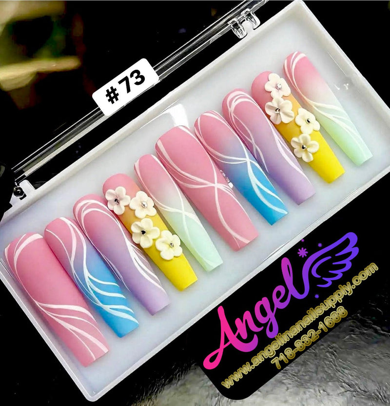 Angelina Handmade Custom Press-On | Long Nail Design 060-089 - Angelina Nail Supply NYC