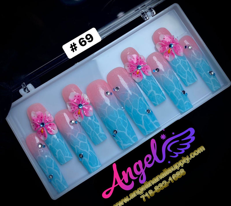 Angelina Handmade Custom Press-On | Long Nail Design 060-089 - Angelina Nail Supply NYC