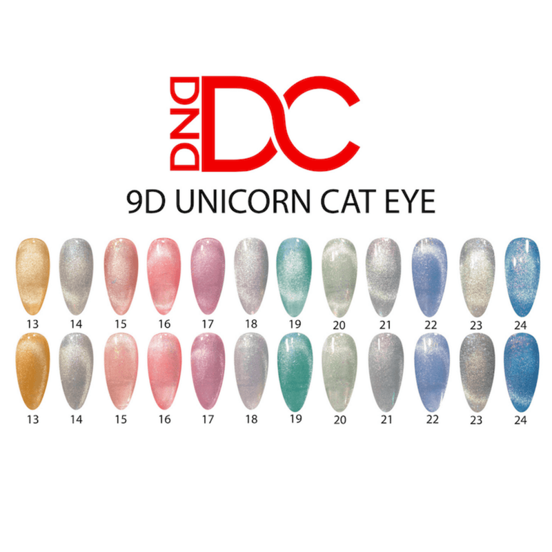 DC 9D Cat Eyes Collection Unicorn Set 12 colors 13 - 24 GEL ONLY - Angelina Nail Supply NYC