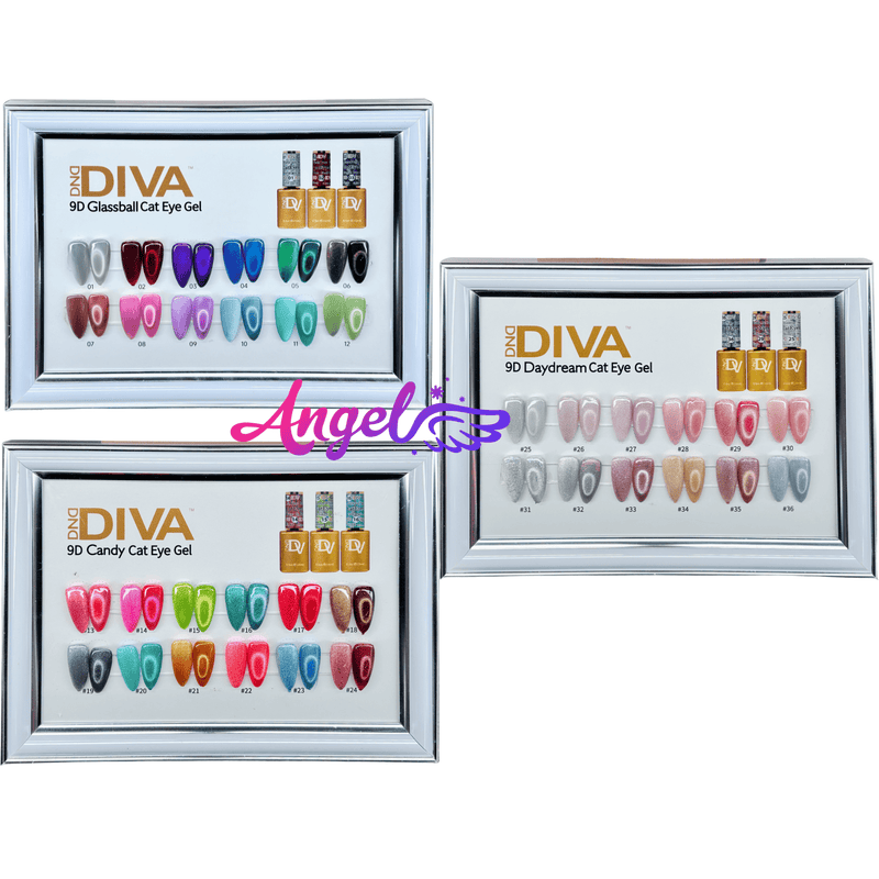 Diva 9D Cat Eyes Collection All Set 36 colors 1 - 36 GEL ONLY - Angelina Nail Supply NYC