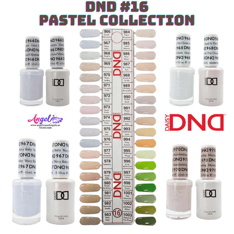 DND16 Collection 16 Retro Earth-Scape (Full Set 36 Colors 966 - 1003) - Angelina Nail Supply NYC