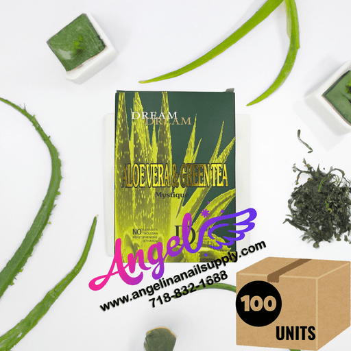 Dream Dream Mystique Spa 4 in 1 Aloe Vera & Green Tea (box/100packs) - Angelina Nail Supply NYC