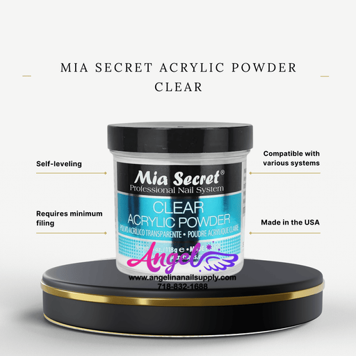 Mia Secret Acrylic Powder Clear 4oz - Angelina Nail Supply NYC
