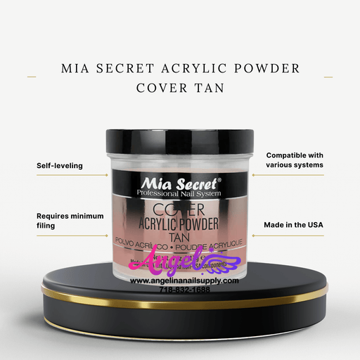 Mia Secret Acrylic Powder Cover Tan 4oz - Angelina Nail Supply NYC