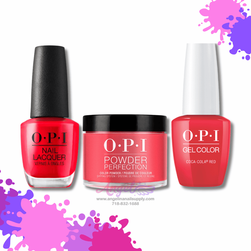 OPI 3in1 combo DP-GC-NL C13 COCA-COLA RED - Angelina Nail Supply NYC