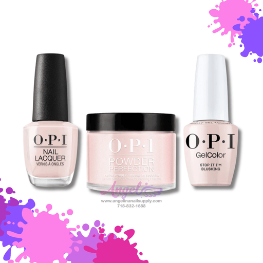 OPI 3in1 combo DP-GC-NL T74 STOP I'M BLUSHING - Angelina Nail Supply NYC