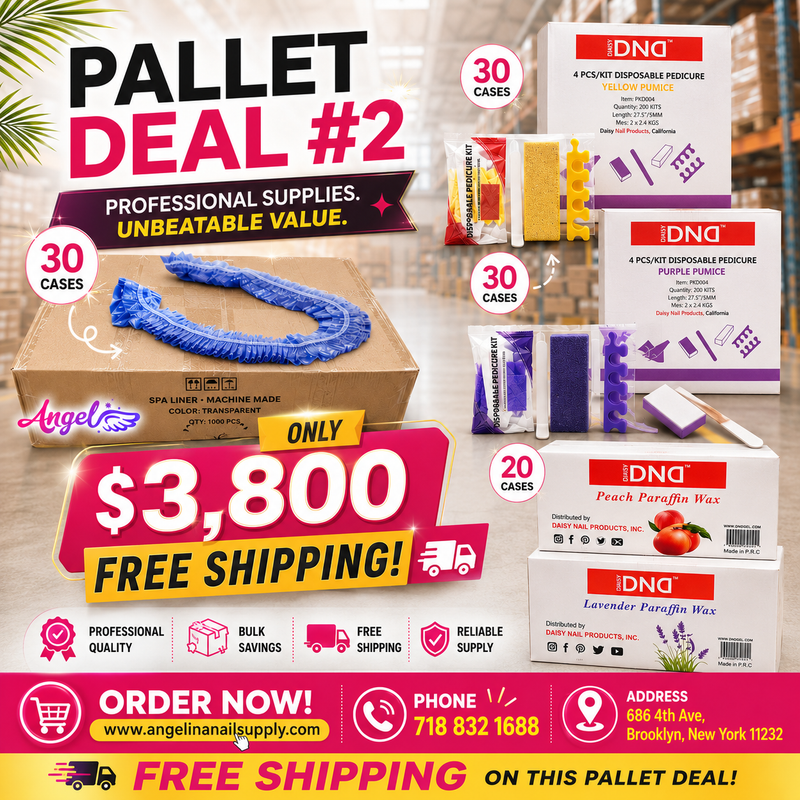 Ưu đãi Pallet #2 Sản phẩm Angel Mix: Bút kẻ mắt màu xanh, Bộ dụng cụ chăm sóc móng chân, Sáp Parafin