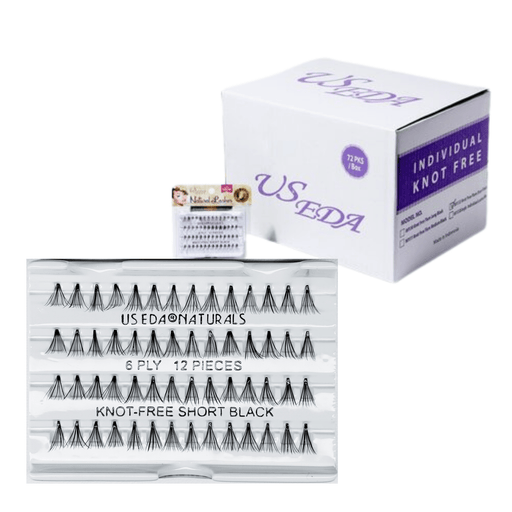 US EDA Natural Lash 12-piece | Short - Box/72 pans - Angelina Nail Supply NYC