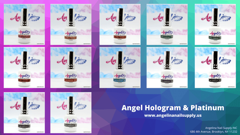 Angel Hologram & Platinum Full Set ( 27 colors ) - Angelina Nail Supply NYC