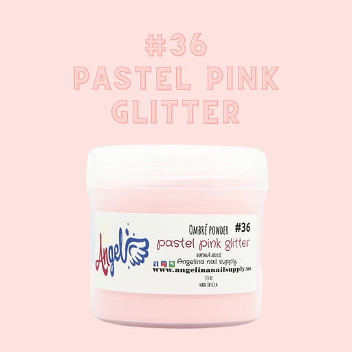 Angel Ombre Powder 36 Pastel Pink Glitter - Angelina Nail Supply NYC