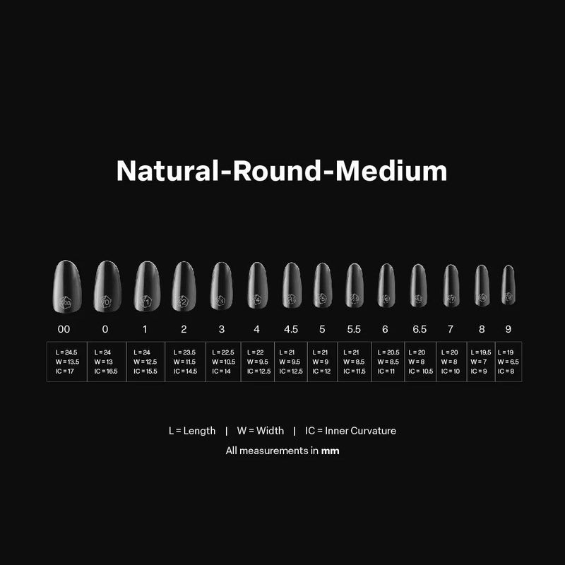 Aprés Box of Tips Natural - Round - Medium 2.0 - Angelina Nail Supply NYC