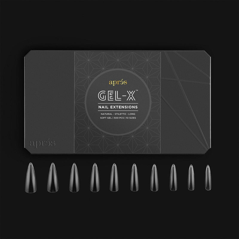 Aprés Box of Tips Natural - Stiletto - Long - Angelina Nail Supply NYC