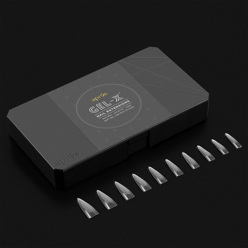 Aprés Box of Tips Natural - Stiletto - Long - Angelina Nail Supply NYC