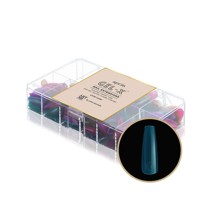 Aprés Box of Tips Sculpted - Coffin - Long - Vivid Color - Angelina Nail Supply NYC