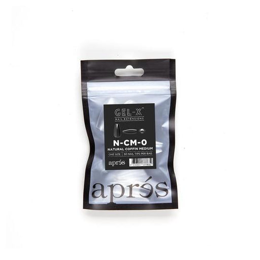 Aprés Refill Bags Natural Coffin Medium (50pcs/pack) - Angelina Nail Supply NYC