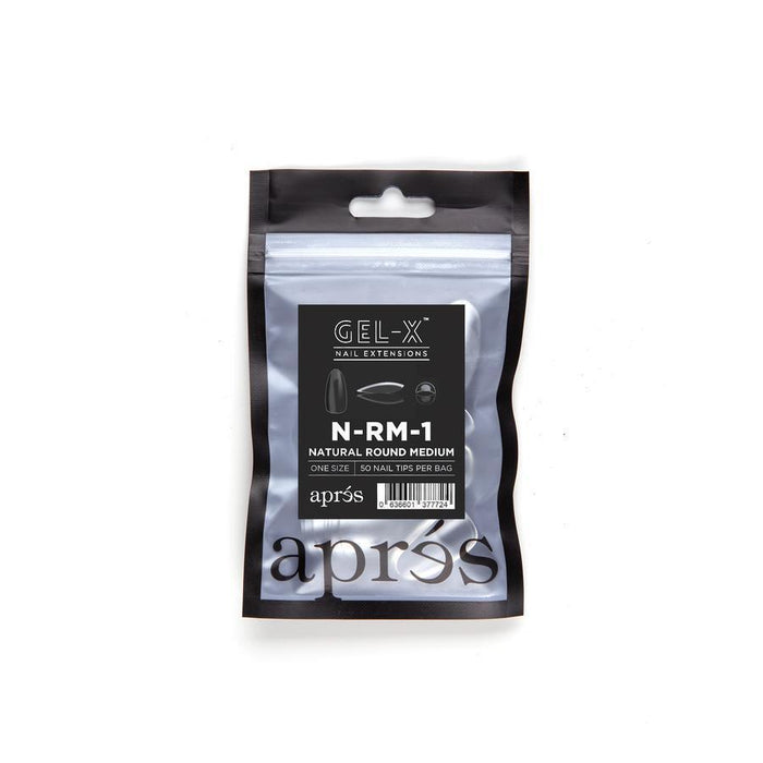 Aprés Refill Bags Natural Round Medium (50pcs/pack) - Angelina Nail Supply NYC