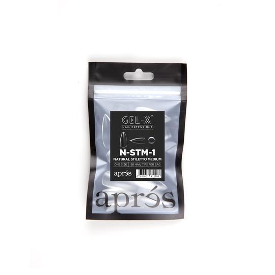 Aprés Refill Bags Natural Stiletto Medium (50pcs/pack) - Angelina Nail Supply NYC