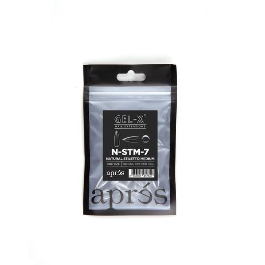 Aprés Refill Bags Natural Stiletto Medium (50pcs/pack) - Angelina Nail Supply NYC