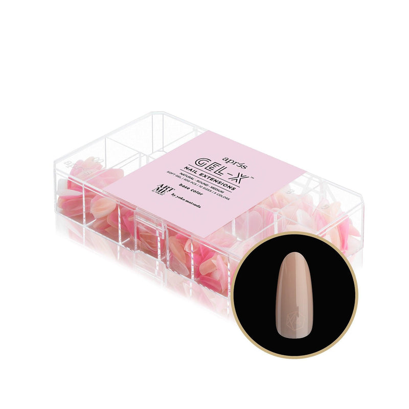 Aprés Tips Natural - Round - Medium - Base Color - Angelina Nail Supply NYC