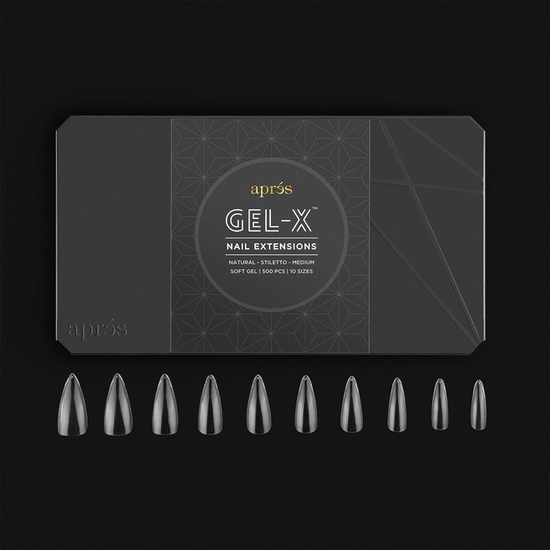 Aprés Tips Natural - Stiletto - Medium - Angelina Nail Supply NYC