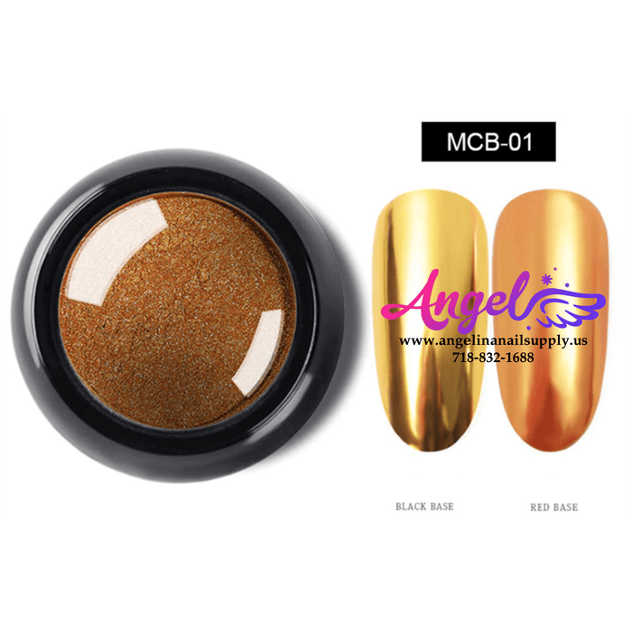 Chrome Mirror Powder Pigment MCB 12 Colors Pack - Angelina Nail Supply NYC