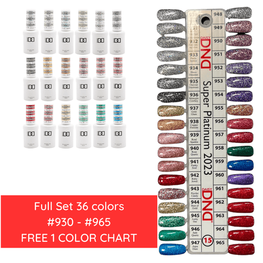 DND15 Collection #15 Supper Platinum GEL ONLY (Full Set 36 Colors #930 - #965) - Angelina Nail Supply NYC