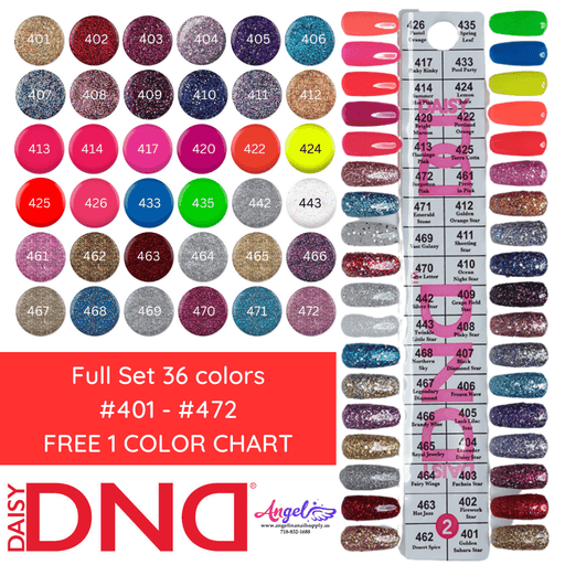 DND2 Collection #2 (Full Set 36 Colors #401 - #472) - Angelina Nail Supply NYC