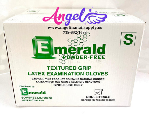Emerald Latex Glove - Powder Free(Small - Case/10 boxes) - Angelina Nail Supply NYC