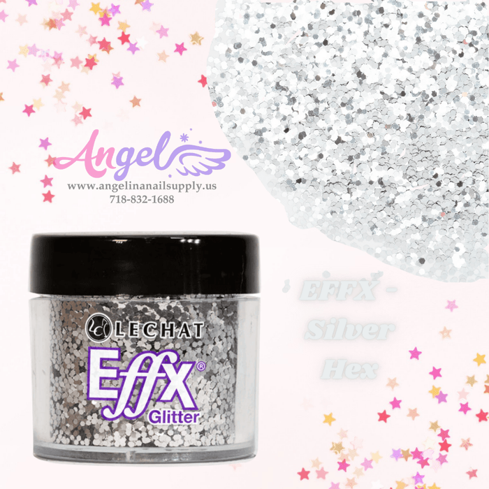 Lechat Glitter EFFX-22 Silver Hex - Angelina Nail Supply NYC