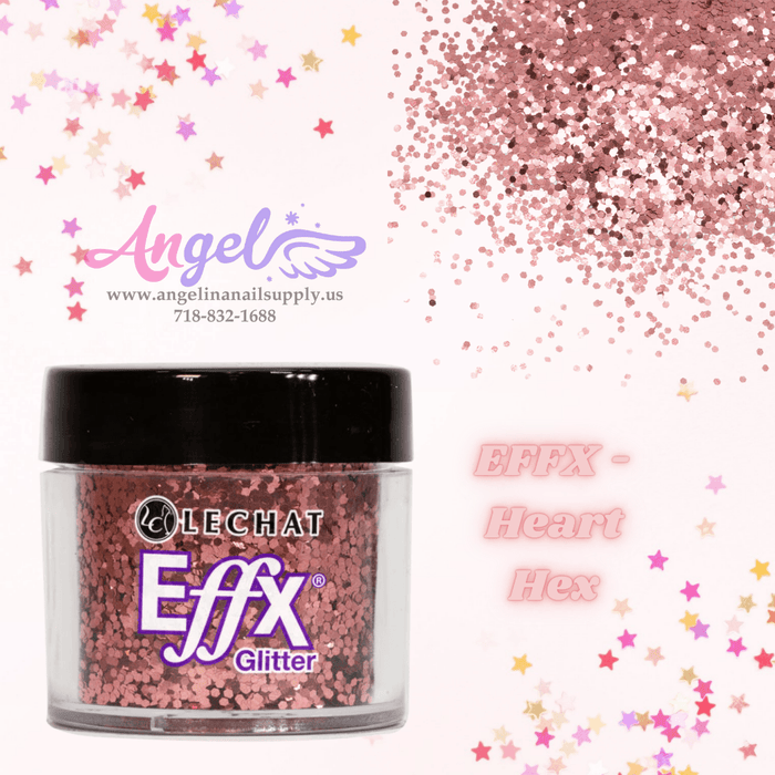 Lechat Glitter EFFX-25 Heart Hex - Angelina Nail Supply NYC
