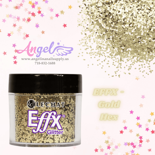 Lechat Glitter EFFX-26 Gold Hex - Angelina Nail Supply NYC
