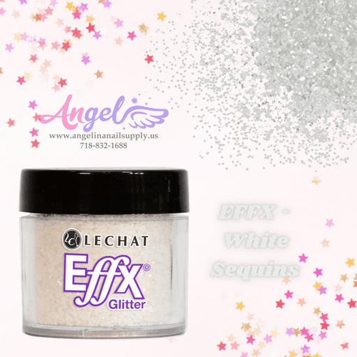 Lechat Glitter EFFX-32 White Sequins - Angelina Nail Supply NYC