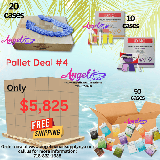 Pallet Deal #4 Angel Mix Products: Voesh 4 Steps Delux Pedi in a box, Pedicure Kit, Blue Liner - Angelina Nail Supply NYC