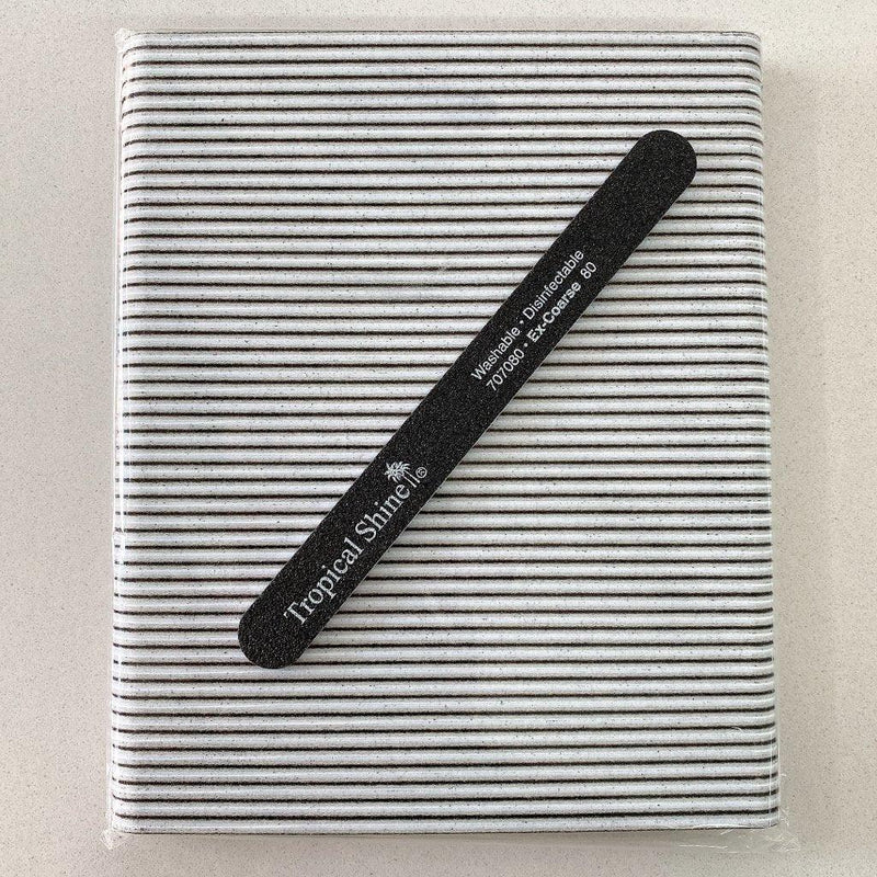 Tropical Nail File 80 Black (bag/ 50 pcs) - Angelina Nail Supply NYC